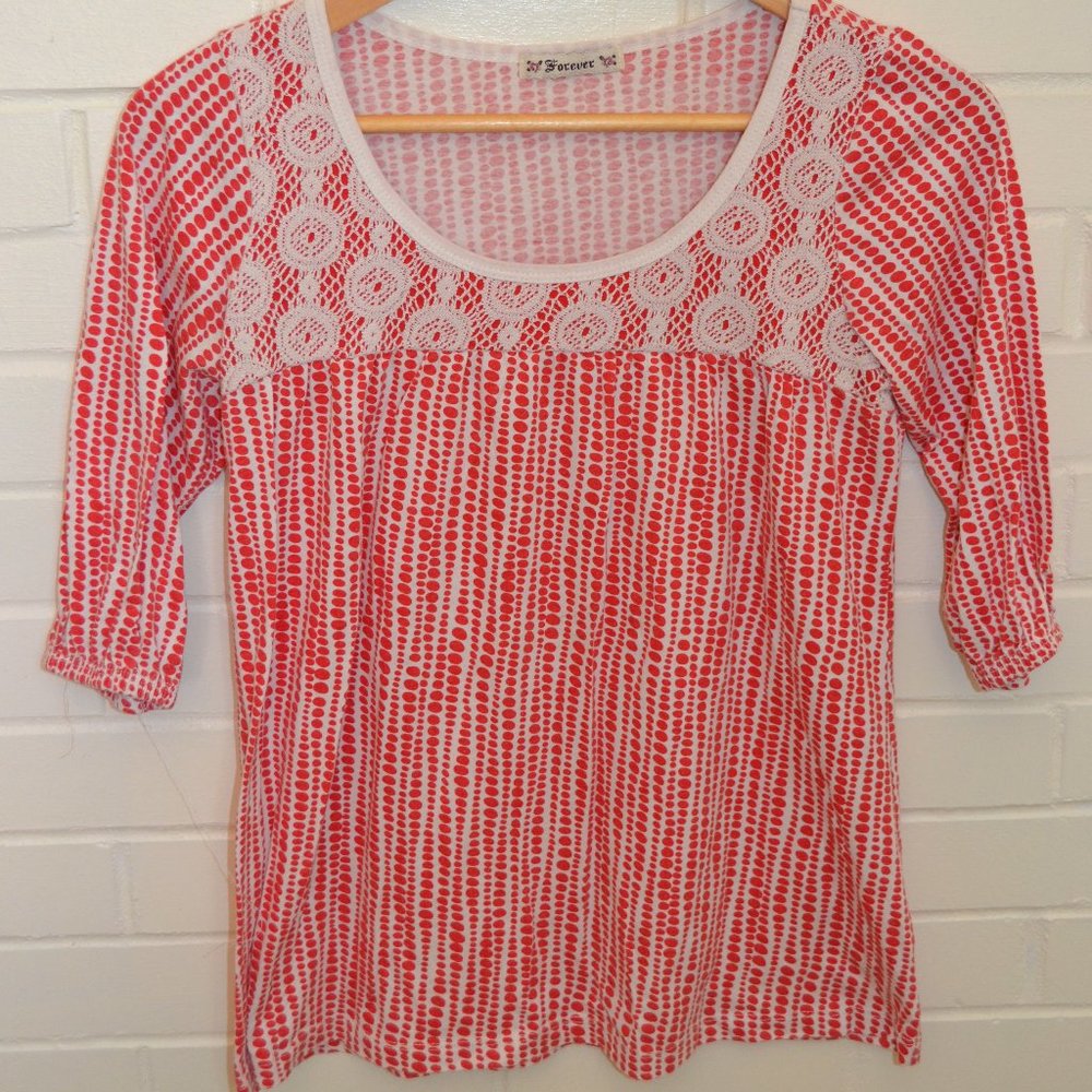 Boho Dot and Lace Forever 21 Top